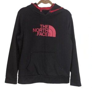 The North Face Hoodie Men's M Black Red Logo Fleece